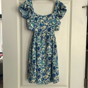 Altard State side cut-out mini dress. Blue and white. Size S.